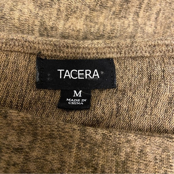 TACERA Women’s Brown Taupe Pullover Long Sleeves Attached Necklace Dress Medium. - Picture 6 of 8